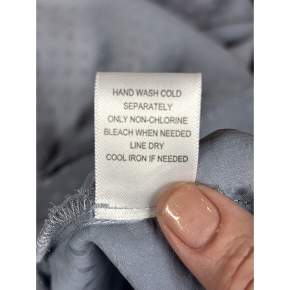 dRA Los Angeles Anthropologie Peasant Dress Light Blue Small Maxi - Picture 5 of 10